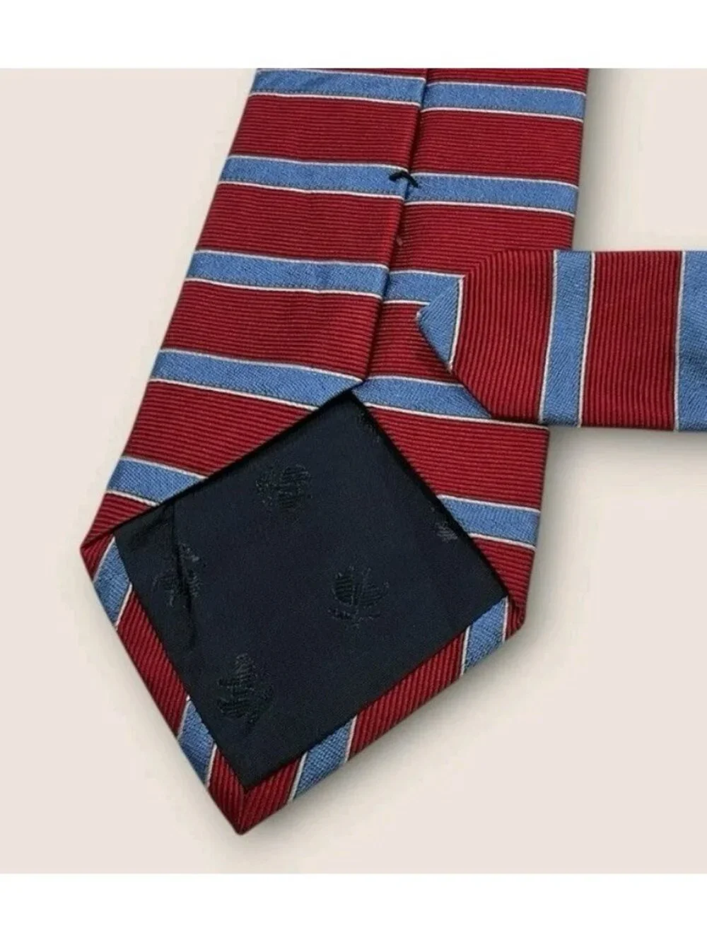 BROOKS BROTHERS Silk Tie USA XL Red Blue Striped W:3.6